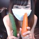 【無】元アイドルが野菜でネカフェオナニー