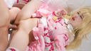 ★コスプレ★ピンクのドレスに金髪のアニメキャラでデッカいチンポを咥えて♡綺麗なパイパンマンコに中出し♡