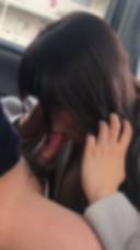 [濃厚フェラ×爆乳パイズリ]#4 黒髪ロングヘアー女子大生の車内フェラ