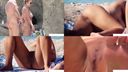 地中海のヌーディストビーチの隠し撮り2パイパン美女のオマ〇コがモロ！