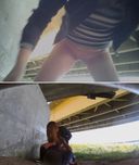 激ﾔﾊﾞ！【高画質4K映像】超美人モデル体型のホステスさんが出勤前に！！高速道路橋の下で！！